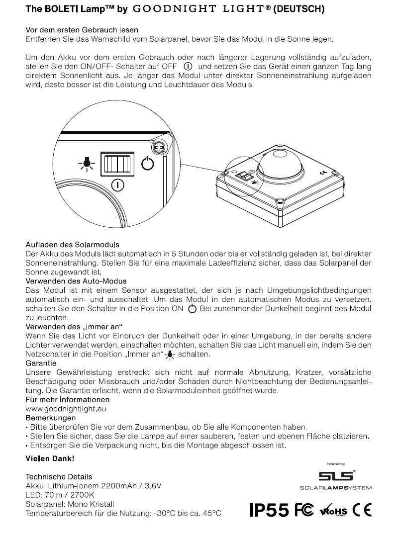 The BOLETI lamp 100% solar 